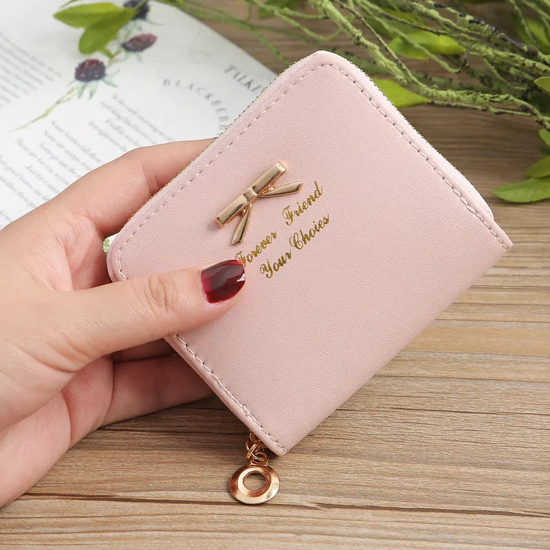 Damen Münzbörse mit Reißverschluss ⎜ Kompakte Geldbörse im eleganten Design für Kleingeld und Karten