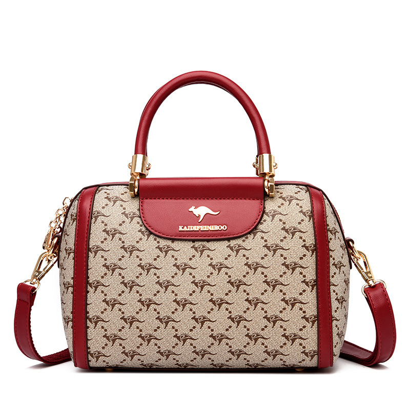 Handtasche für Damen ⎜ Modische Schultertasche mit Printmuster und Tragegriffen für Alltag und Ausgehen
