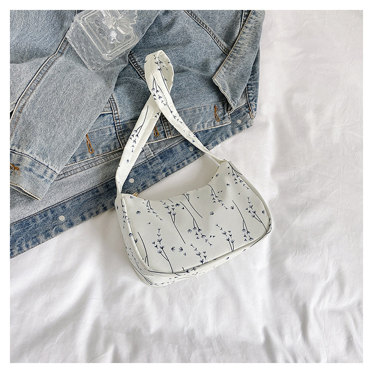 Umhängetasche für Damen ⎜ Modische Tasche mit Blumenmuster und Verstellbarem Trageriemen