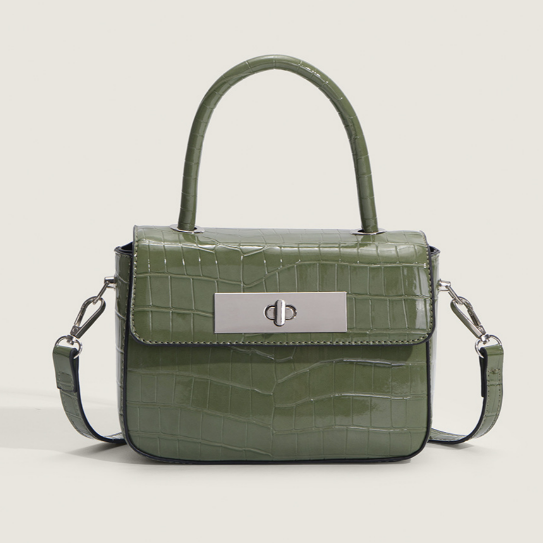 Schultertasche für Damen in Kroko-Optik ⎜ Eleganter Begleiter für Alltag, Büro und besondere Anlässe