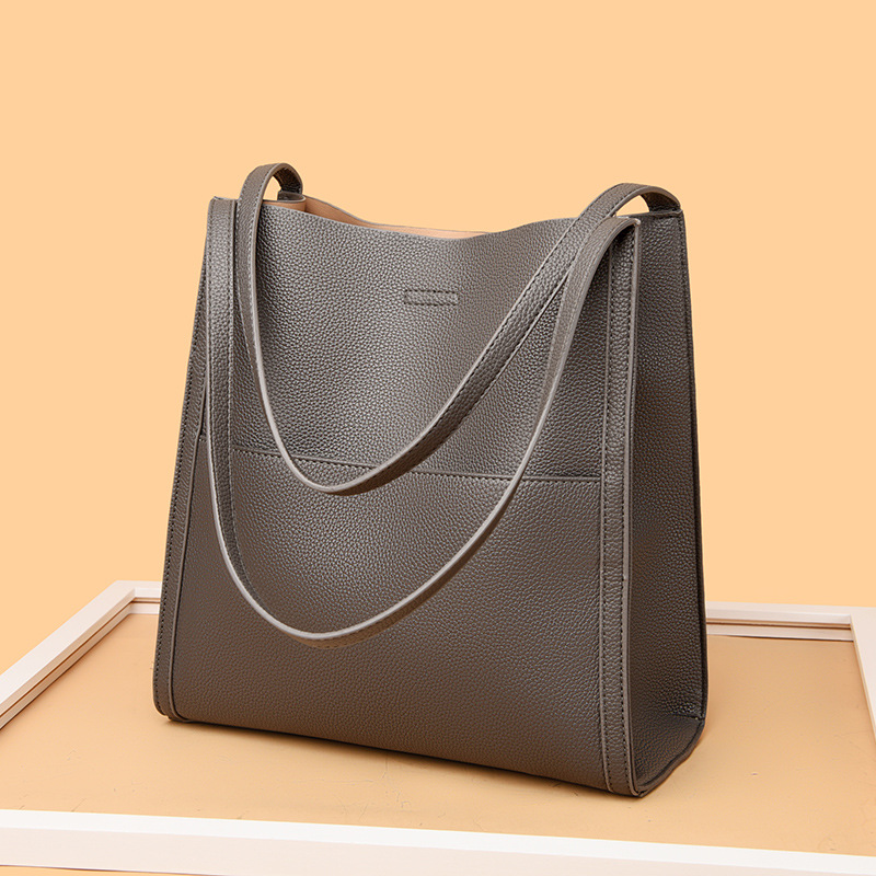 Damen Tragetasche ⎜ Große Schultertasche in Lederoptik für Büro, Einkauf und Alltag
