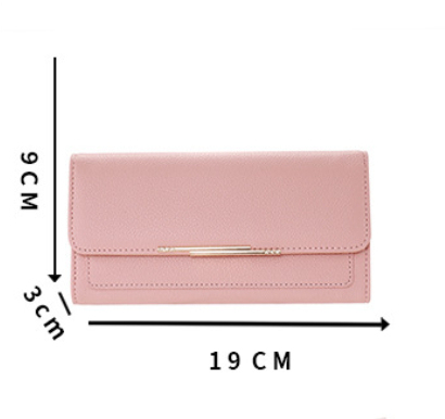 Damen Tri-Fold Geldbörse ⎜ Elegantes Portemonnaie mit Litchi-Prägung und viel Stauraum