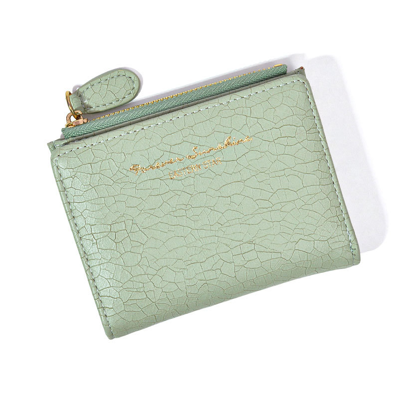 Damen Faltbare Geldbörse ⎜ Kompakte Retro-Brieftasche mit Reißverschlussfach und elegantem Design