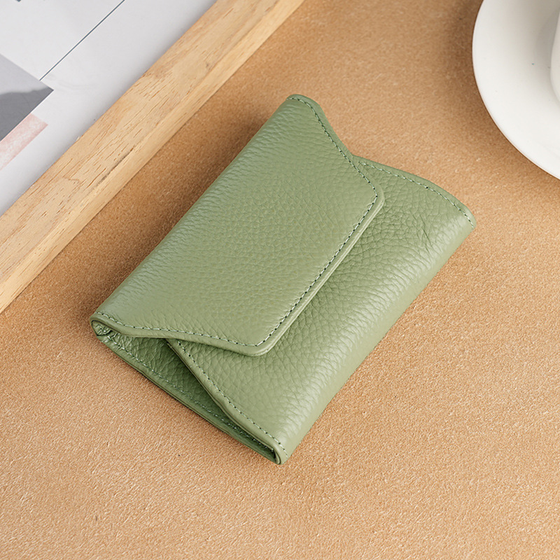 Damen Mini-Geldbörse aus Leder ⎜ Kompaktes Portemonnaie mit Kartenfächern und Münzfach für unterwegs