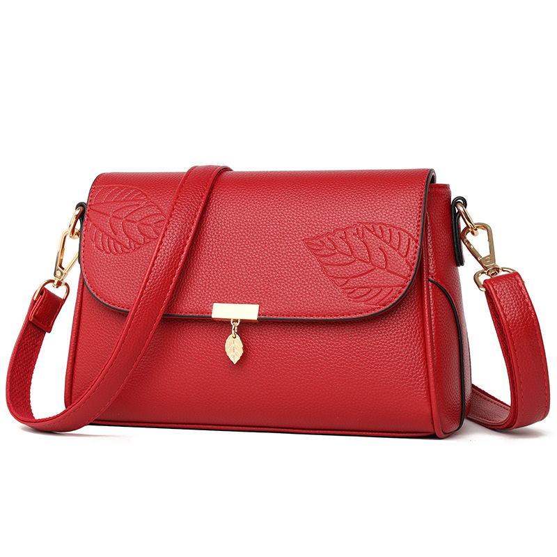 Elegante Umhängetasche für Damen ⎜ Stilvolle Tasche mit Blatt-Design und goldenen Akzenten