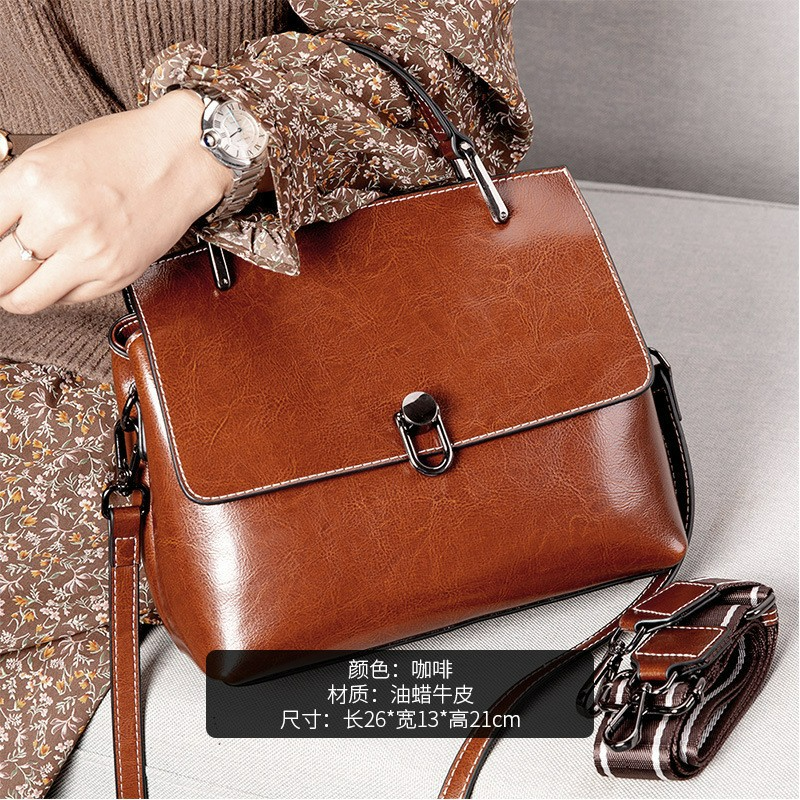 Damen Handtasche aus Leder ⎜ Elegante Umhängetasche mit Strukturierter Oberfläche und Modernem Tragegriff