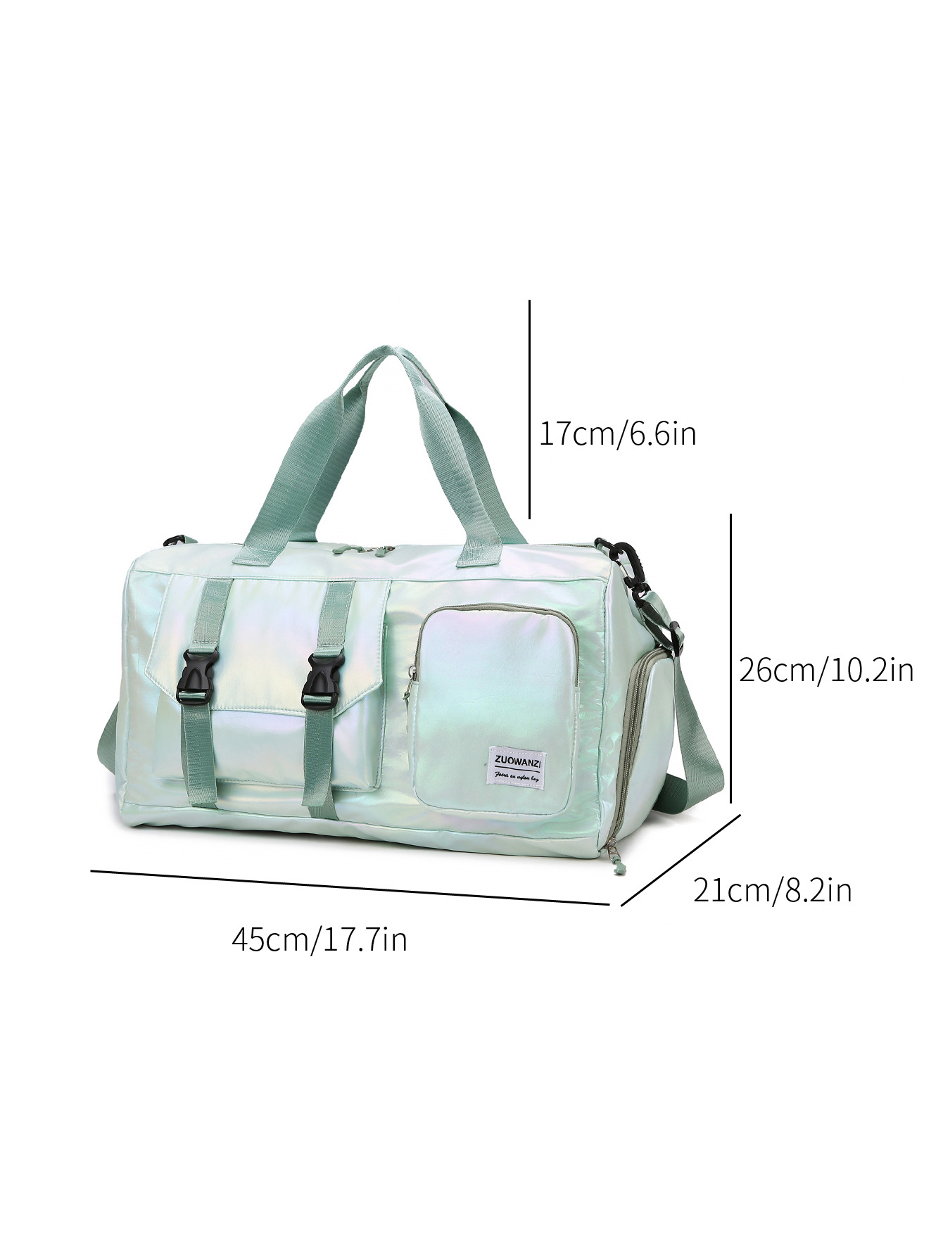 Sporttasche im Metallic-Look ⎜ Große Reisetasche mit viel Stauraum und praktischen Tragegriffen
