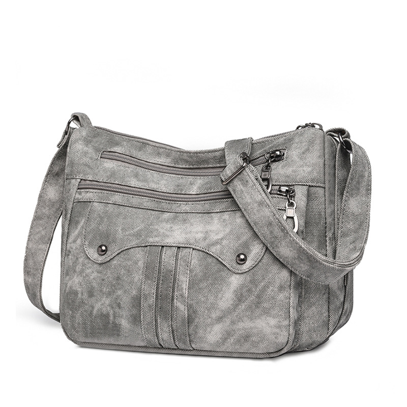 Umhängetasche für Damen ⎜ Modische Schultertasche mit Reißverschlüssen und viel Stauraum für Alltag und Freizeit