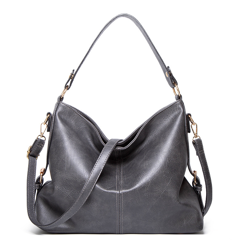 Schultertasche für Damen ⎜ Weiche Umhängetasche aus Lederoptik mit abnehmbarem Riemen für Alltag und Freizeit