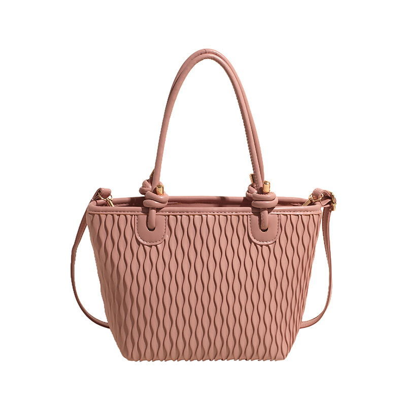 Schultertasche für Damen ⎜ Schlichte Umhängetasche mit strukturierter Oberfläche und doppeltem Henkel für Alltag und Büro