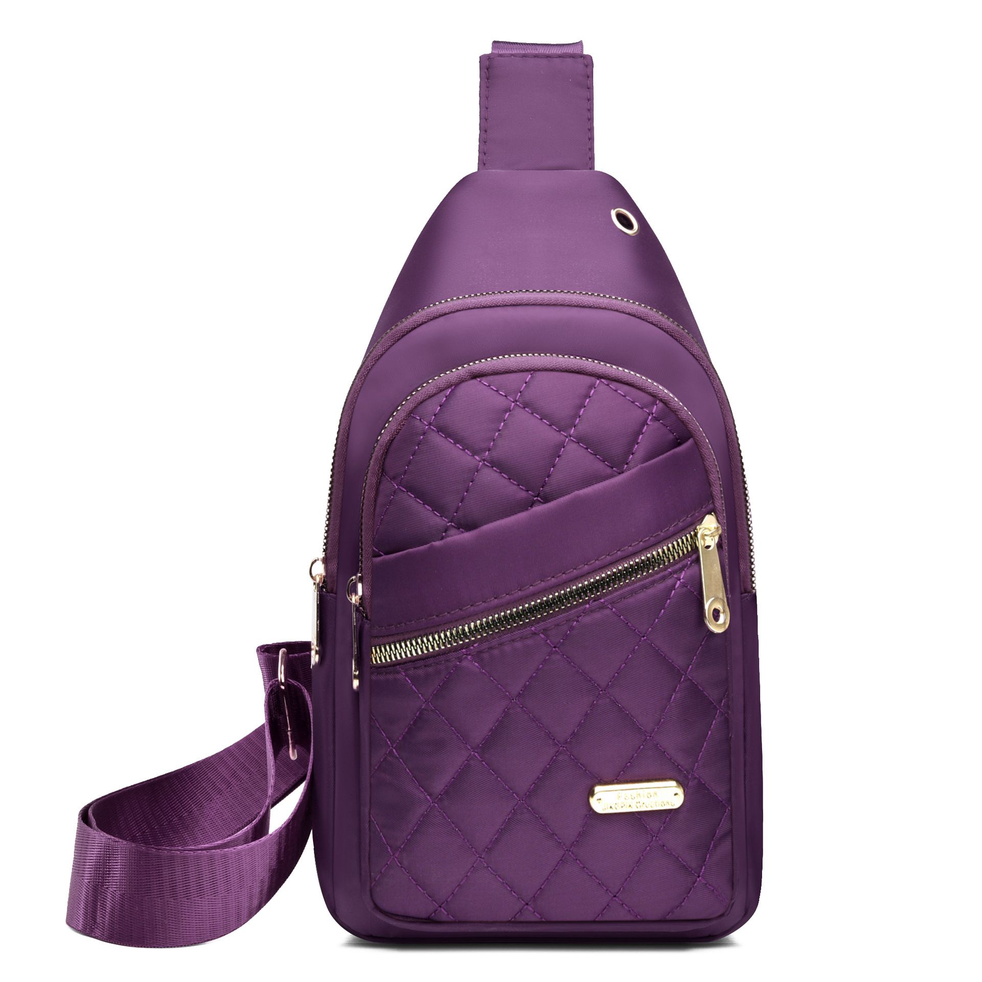 Brusttasche aus Nylon ⎜ Modische Crossbody Bag für Damen mit Rautensteppung und Verstellbarem Schultergurt