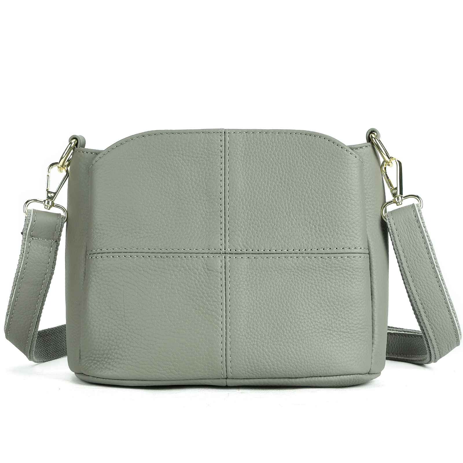 Damen Schultertasche aus Echtleder ⎜ Bequeme Umhängetasche im schlichten Design für Alltag und Freizeit