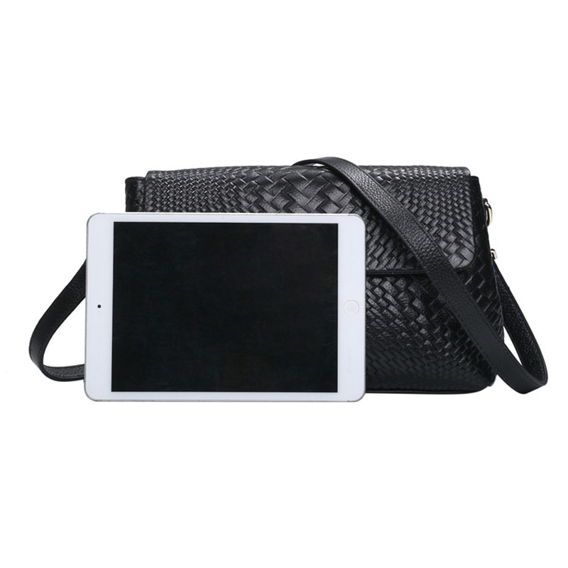Woven Crossbody Bag für Damen ⎜ Stilvolle Schultertasche aus echtem Leder im trendigen Design