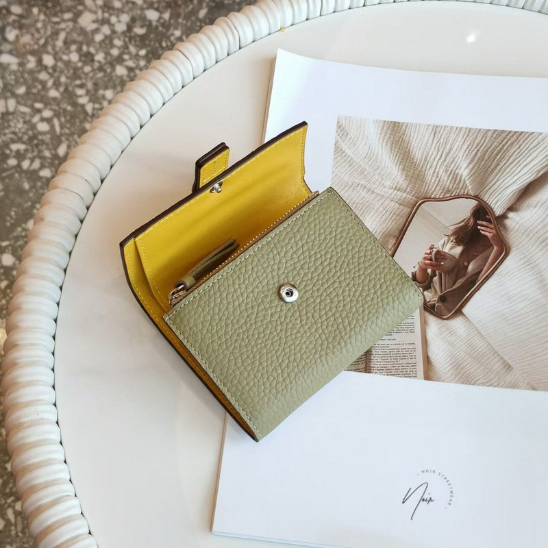 Damen Geldbörse aus Echtleder ⎜ Kurze Brieftasche mit Farbkontrast und mehreren Kartenfächern für den Alltag