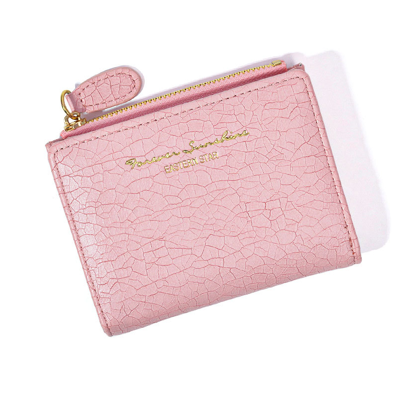Damen Faltbare Geldbörse ⎜ Kompakte Retro-Brieftasche mit Reißverschlussfach und elegantem Design