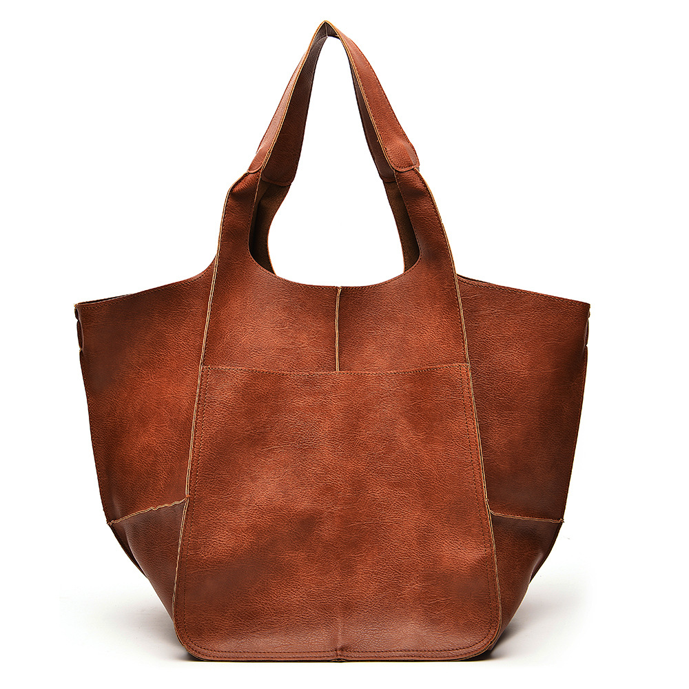 Shopper Tasche für Damen ⎜ Weiche Tragetasche aus Leder mit großem Stauraum für Einkäufe und Alltag