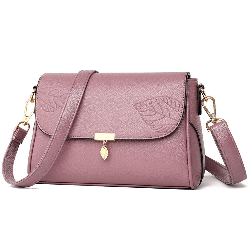 Elegante Umhängetasche für Damen ⎜ Stilvolle Tasche mit Blatt-Design und goldenen Akzenten