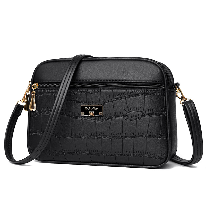 Umhängetasche für Damen ⎜ Schlichte Schultertasche mit Krokoprägung und leichtem Design für Alltag und Freizeit