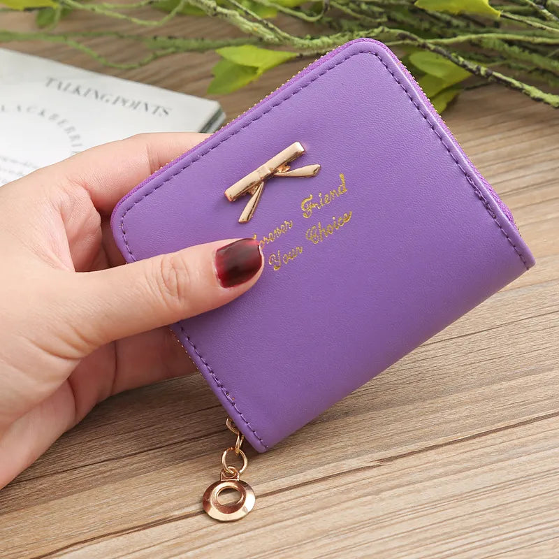 Damen Münzbörse mit Reißverschluss ⎜ Kompakte Geldbörse im eleganten Design für Kleingeld und Karten