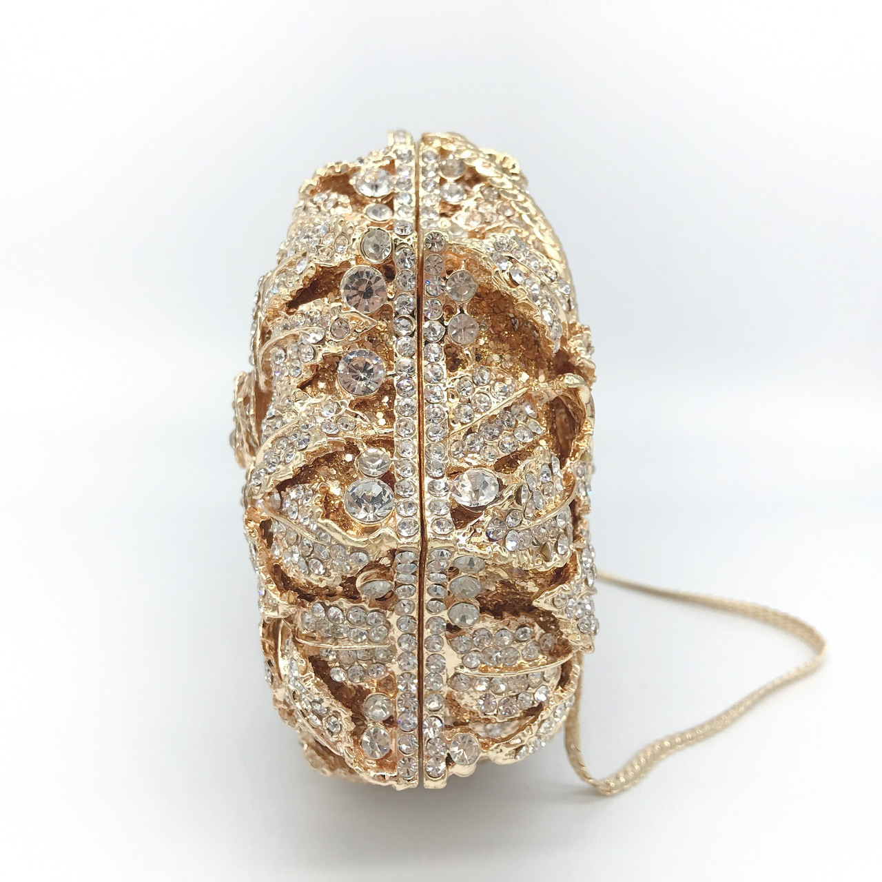 Damen Clutch mit Rosen und Strass ⎜ Glitzernde Abendtasche für Hochzeit, Gala und besondere Anlässe
