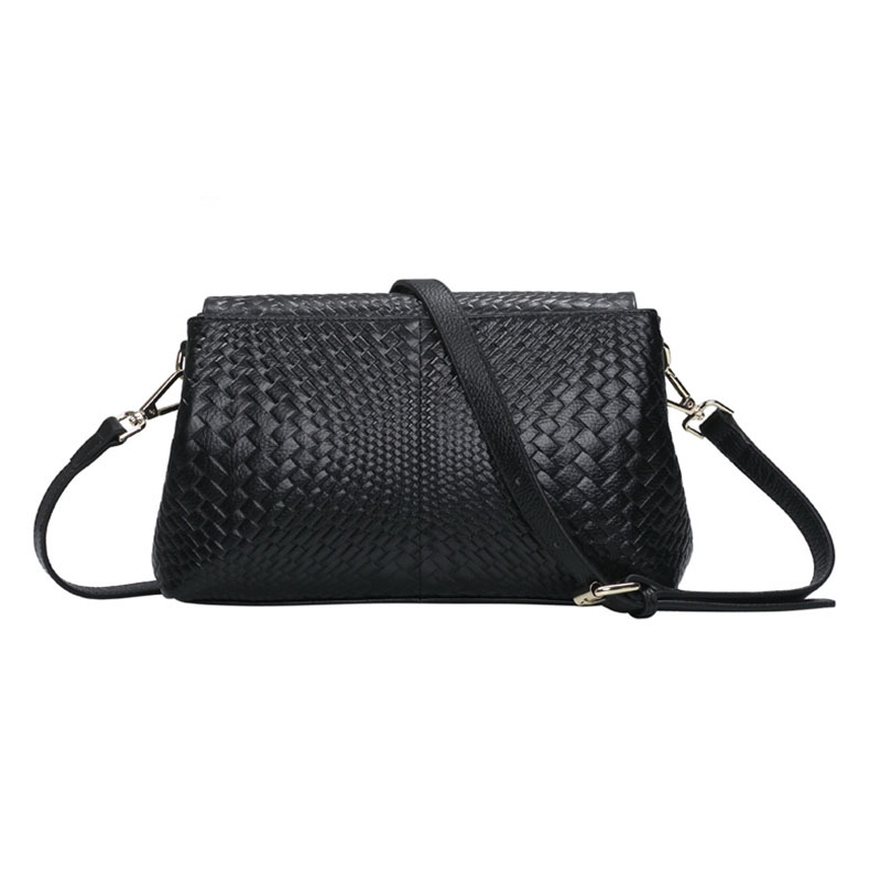 Woven Crossbody Bag für Damen ⎜ Stilvolle Schultertasche aus echtem Leder im trendigen Design