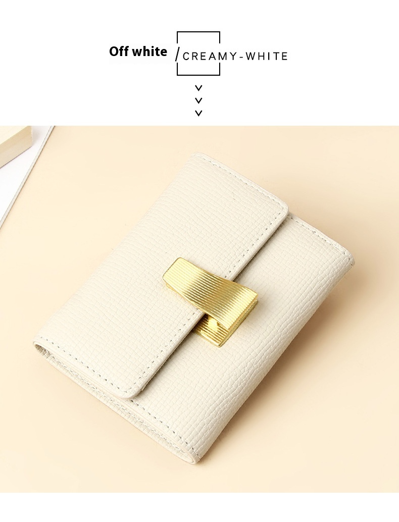 Damen Geldbörse im Kurzformat ⎜ Stilvolle Brieftasche mit mehreren Kartenfächern und praktischem Steckverschluss