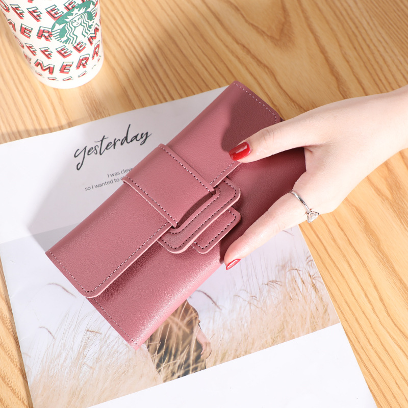 Damen Geldbörse in Langformat ⎜ Dreifach gefaltete Clutch mit großer Kapazität und sicherem Riegelverschluss