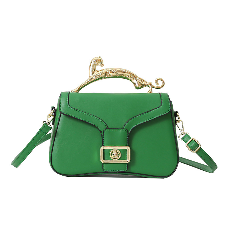 Schultertasche mit Goldgriff ⎜ Elegante Umhängetasche für Damen mit Schnallendetail und Abnehmbarem Trageriemen