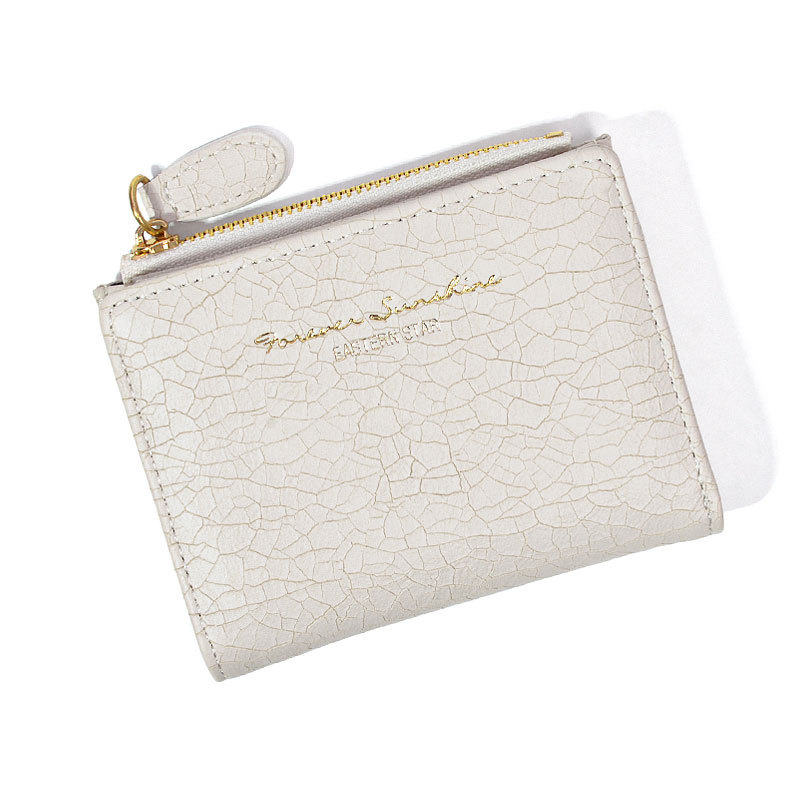 Damen Faltbare Geldbörse ⎜ Kompakte Retro-Brieftasche mit Reißverschlussfach und elegantem Design