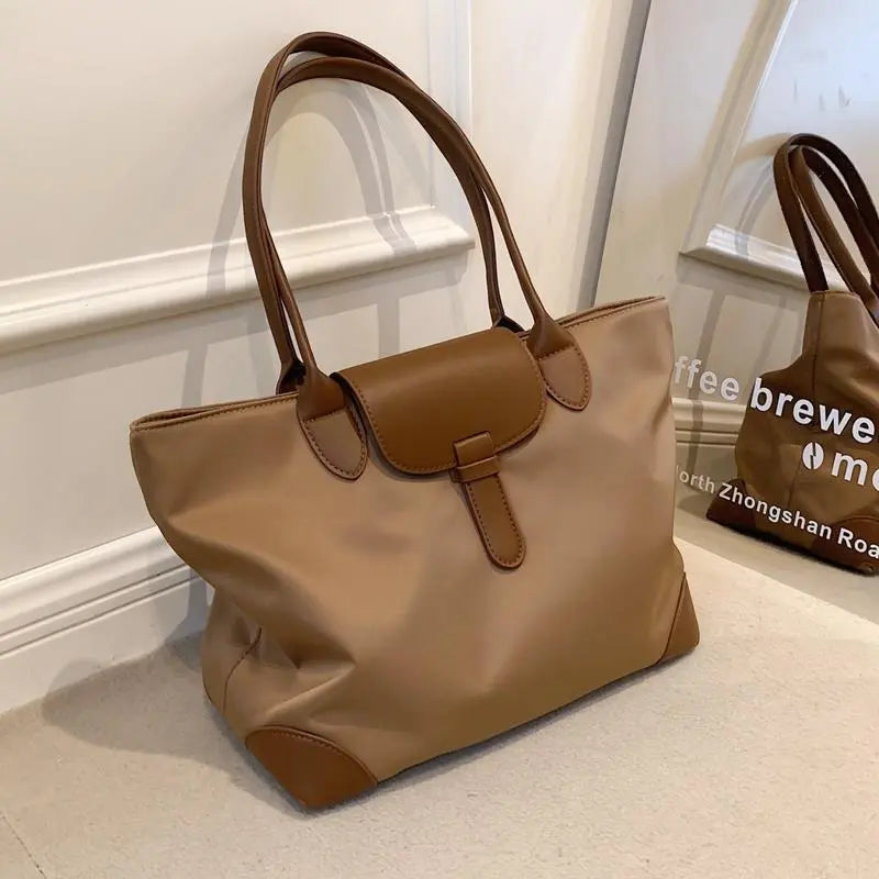 Shopper-Tasche für Damen ⎜ Elegante Tragetasche mit Kontrastdetails und großem Stauraum für Arbeit und Alltag