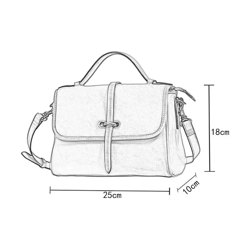 Umhängetasche für Damen ⎜ Handliche Ledertasche mit Tragegriff und verstellbarem Riemen für Alltag und Freizeit