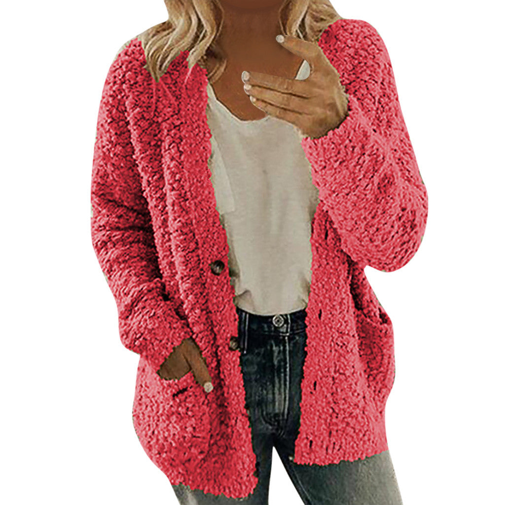 Karolina - Plüsch-strickcardigan