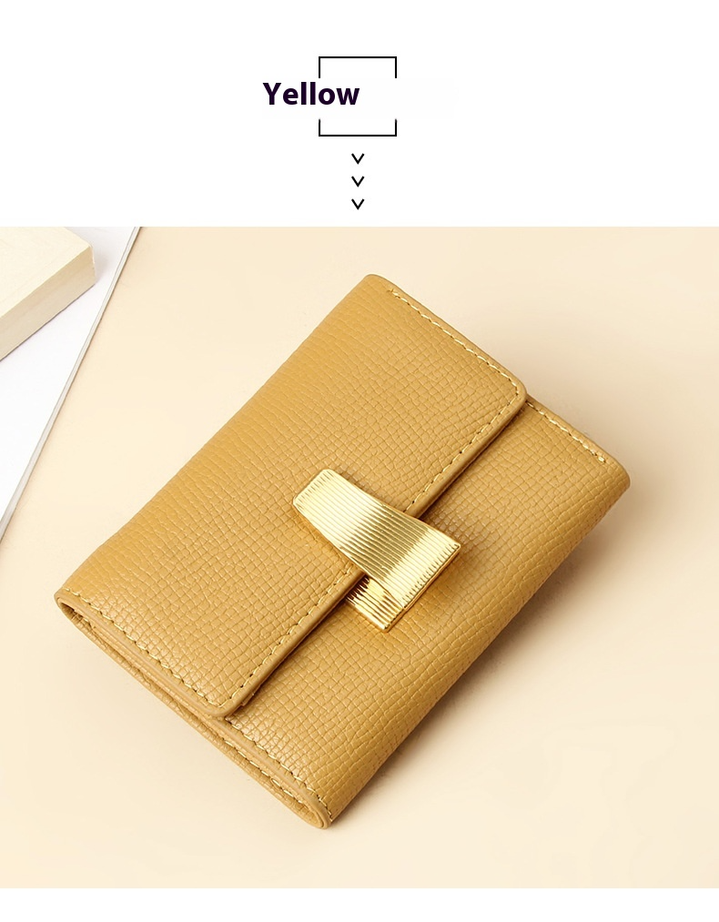 Damen Geldbörse im Kurzformat ⎜ Stilvolle Brieftasche mit mehreren Kartenfächern und praktischem Steckverschluss