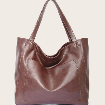 Shopper Tasche für Damen ⎜ Große Schultertasche aus weichem Leder mit Tragegriffen für Alltag und Büro