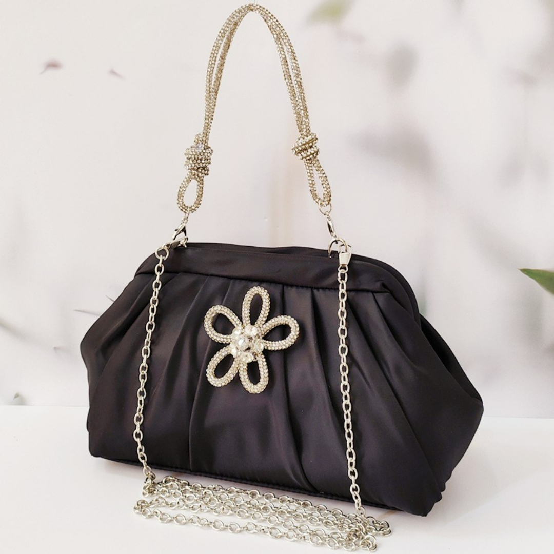 Damen Abendtasche ⎜ Elegante Schultertasche mit Kette für Party und Anlass