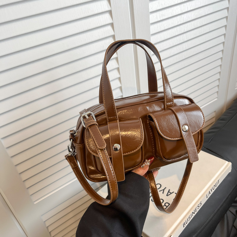 Damen Boston Bag mit Schulterriemen ⎜ Modische Handtasche mit großer Kapazität und praktischen Außentaschen