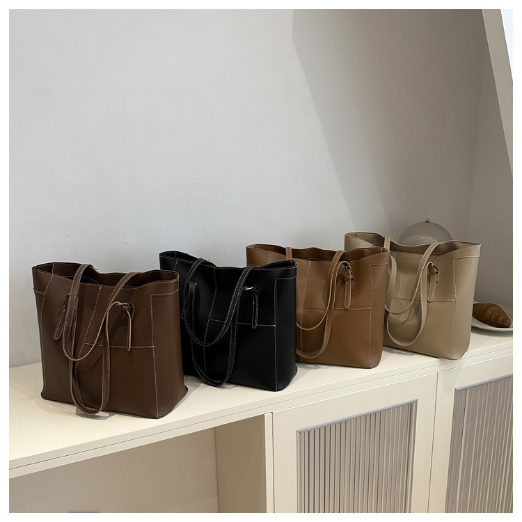 Tote Bag für Damen ⎜ Schlichte Tragetasche mit großem Fassungsvermögen für Büro, Einkauf und Alltag