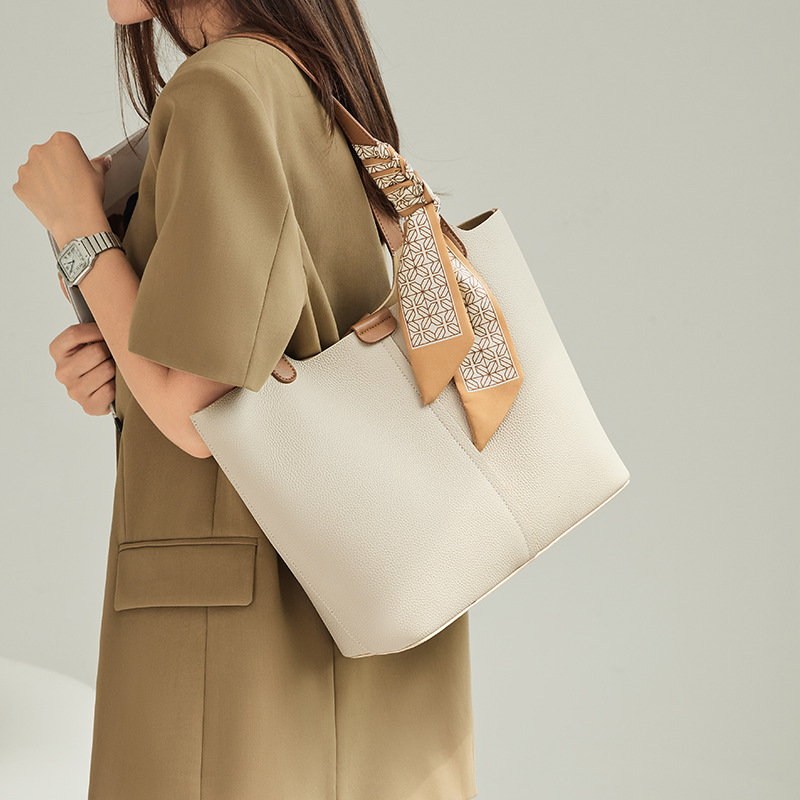 Shopper Tasche für Damen ⎜ Elegante Ledertasche mit großem Stauraum und Schalgriff für Beruf und Alltag