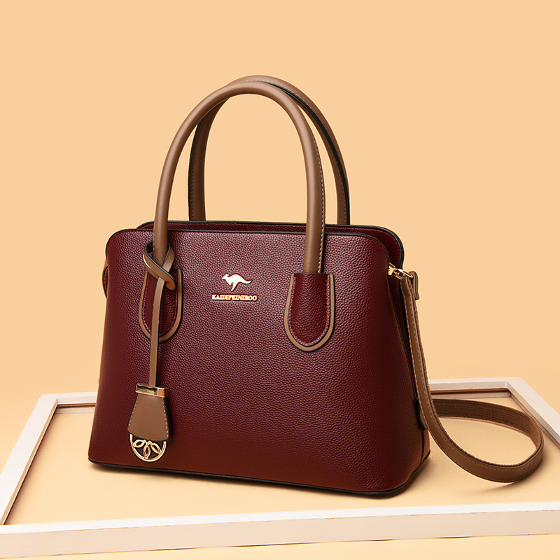 Damen Handtasche aus Kunstleder ⎜ Elegante Schultertasche mit großer Kapazität und stabilem Tragegriff für Alltag und Büro