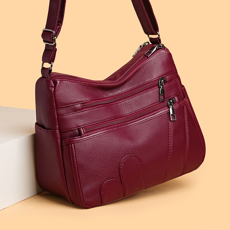 Umhängetasche für Damen ⎜ Vielseitige Schultertasche mit Reißverschlüssen und großem Stauraum für Alltag und Freizeit