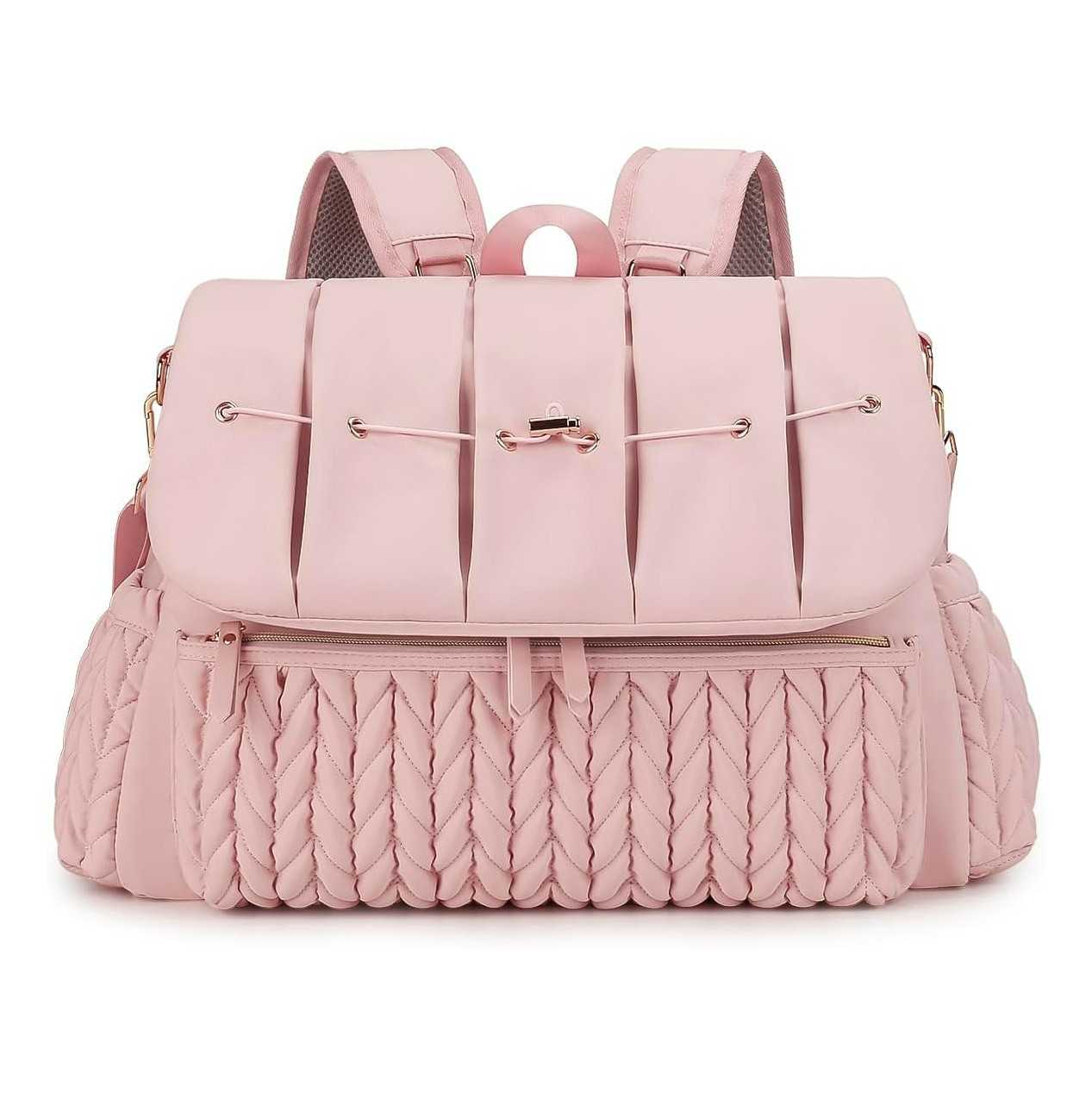 Damen-Rucksack für Mütter ⎜ Modischer Wickelrucksack mit großer Kapazität und praktischen Außentaschen