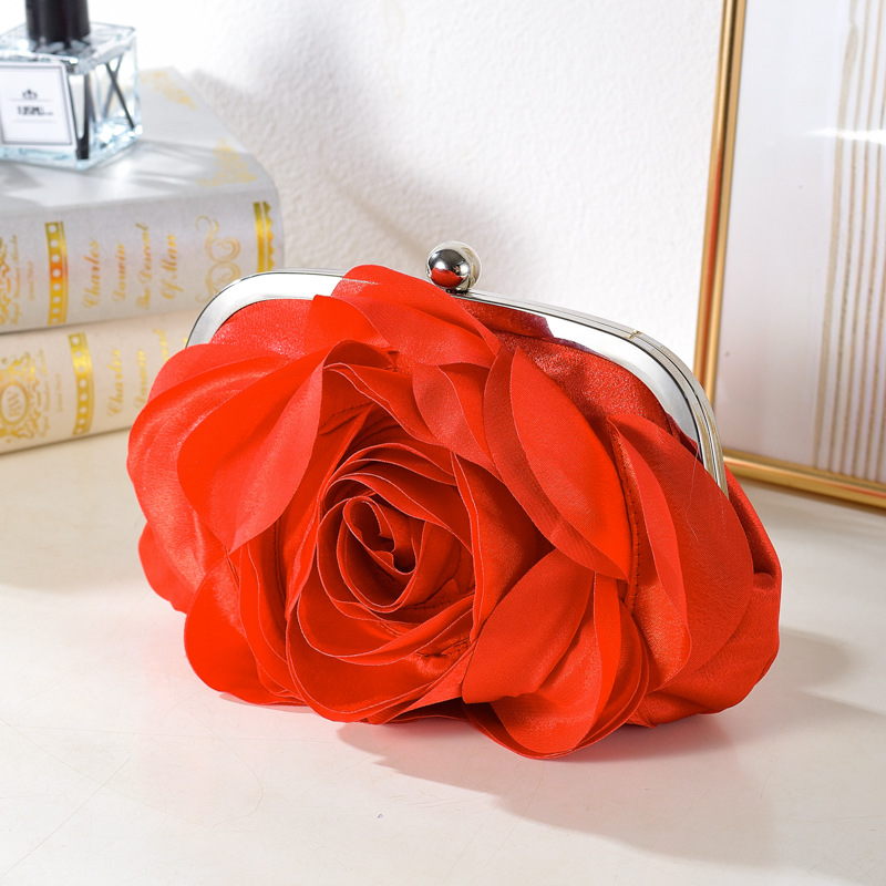 Clutch für Damen ⎜ Elegante Abendtasche in Blumenform mit glänzendem Metallverschluss