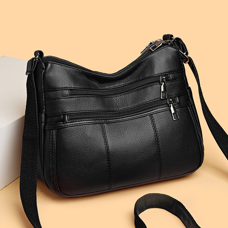 Schultertasche für Damen ⎜ Praktische Umhängetasche mit mehreren Fächern und verstellbarem Riemen für den Alltag