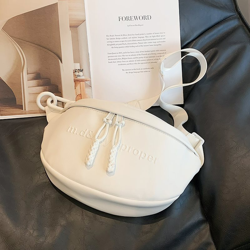Damen Brusttasche in Weiß ⎜ Lässige Crossbody-Tasche mit Reißverschluss für Alltag und Freizeit