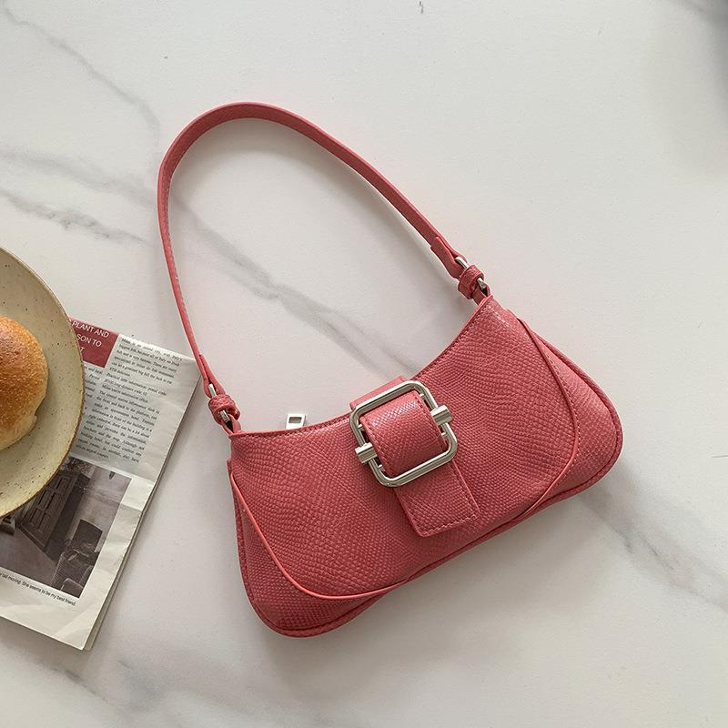 Baguette Tasche für Damen ⎜ Retro Design mit hochwertigem Nähmuster und praktischer Schultertragefunktion