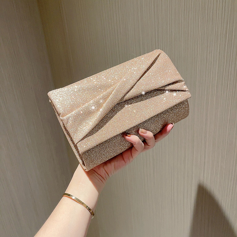 Glitzernde Clutch für Damen ⎜ Elegantes Umschlag-Design in Gold für besondere Anlässe