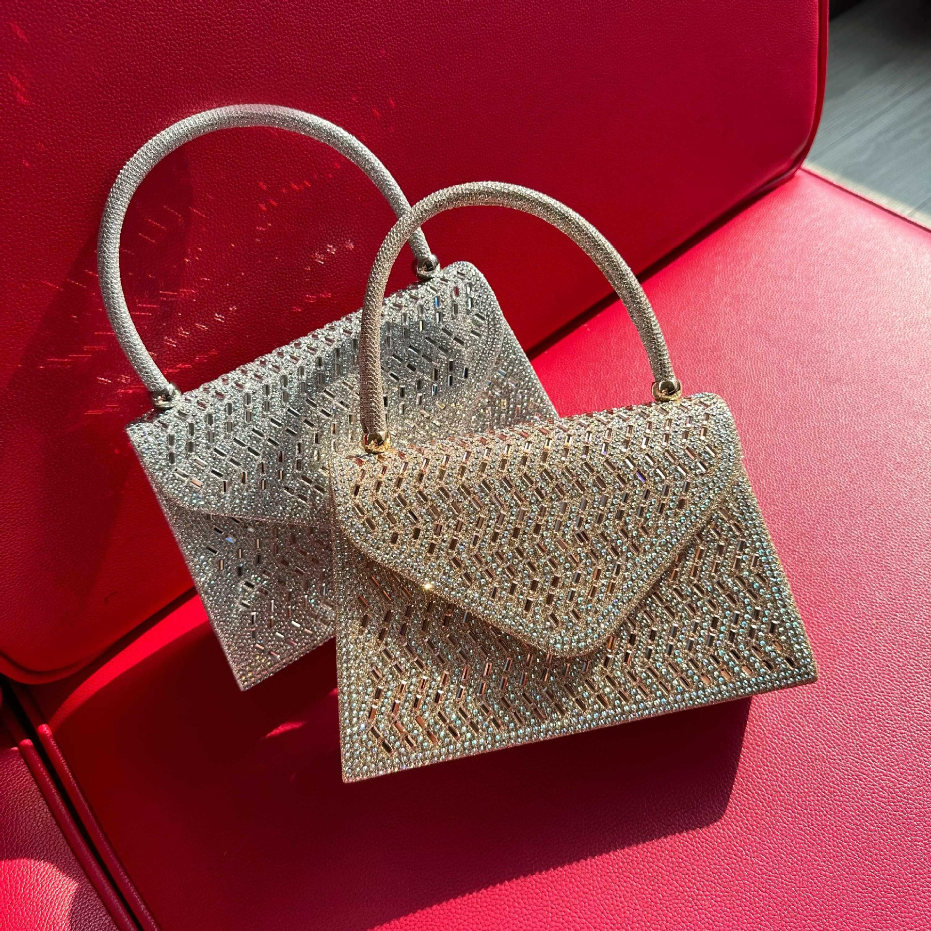Damen Abendtasche ⎜ Elegante Handtasche mit Strass für Party und Events