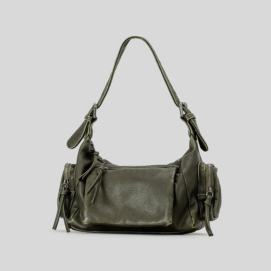 Elegante Schultertasche mit Retro-Effekt ⎜ Stylische Ledertasche mit vielseitigen Fächern für Alltag und Freizeit