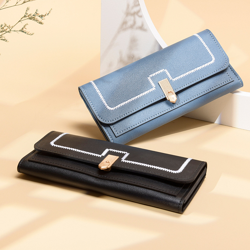 Damen Clutch Geldbörse ⎜ Lange Brieftasche mit großem Fassungsvermögen und mehreren Kartenfächern