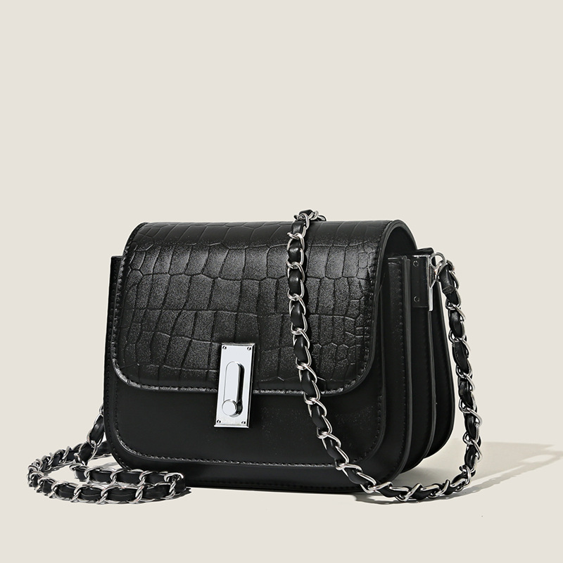 Schultertasche für Damen ⎜ Elegante Kettentasche mit Krokoprägung für stilvolle Auftritte und besondere Anlässe